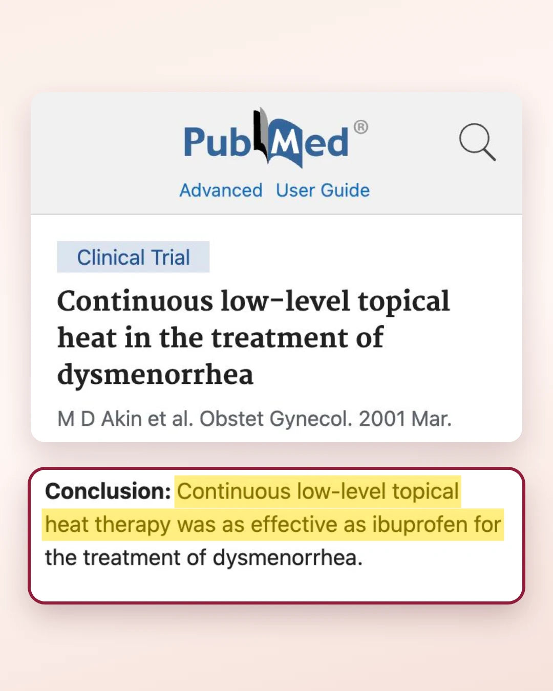 Clinical study: heat worked as well as ibuprofen for period pain