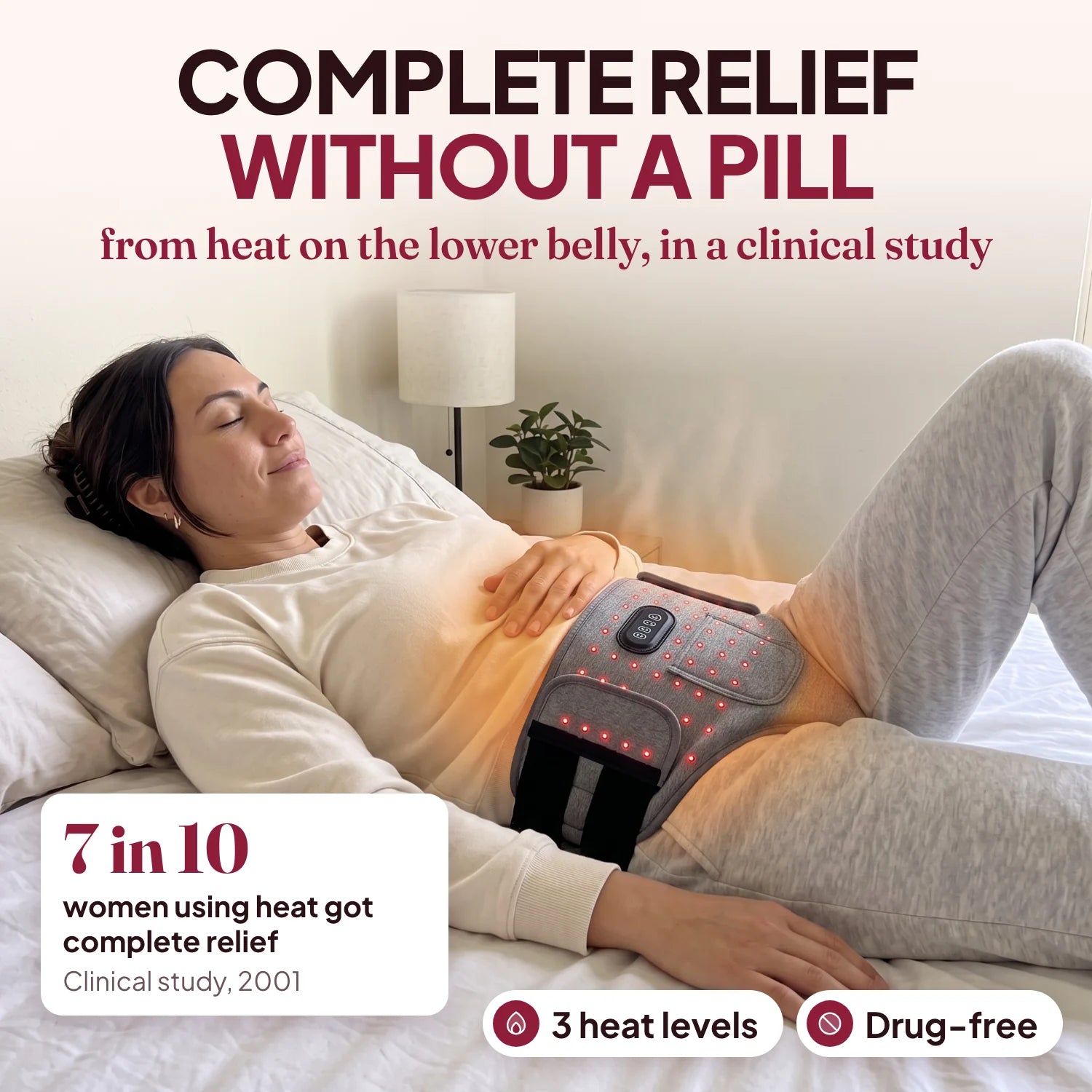 7 in 10 got complete relief in a clinical study of heat therapy