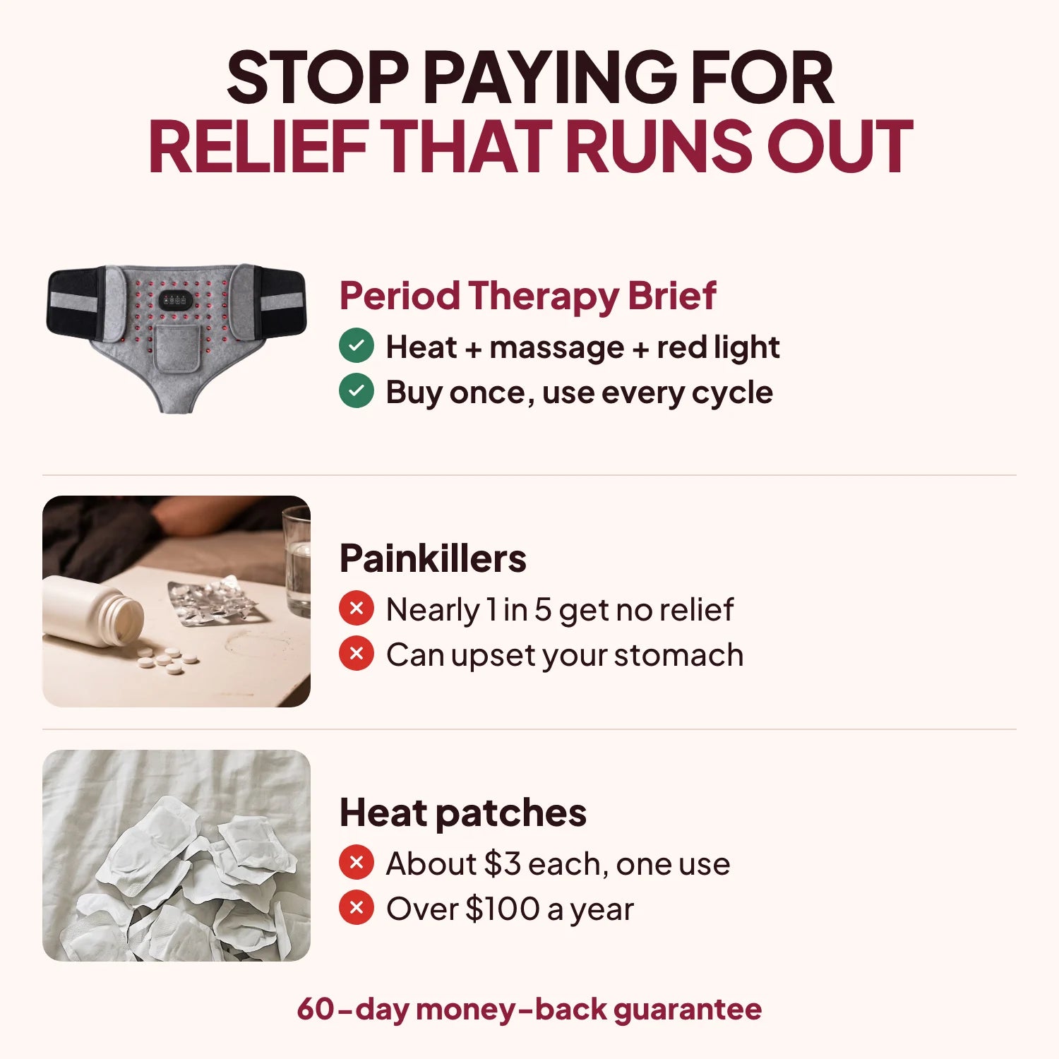 Stop paying for relief that runs out