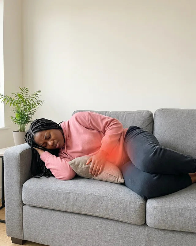 Period cramps on the couch