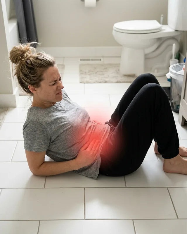 Endometriosis flare on the bathroom floor
